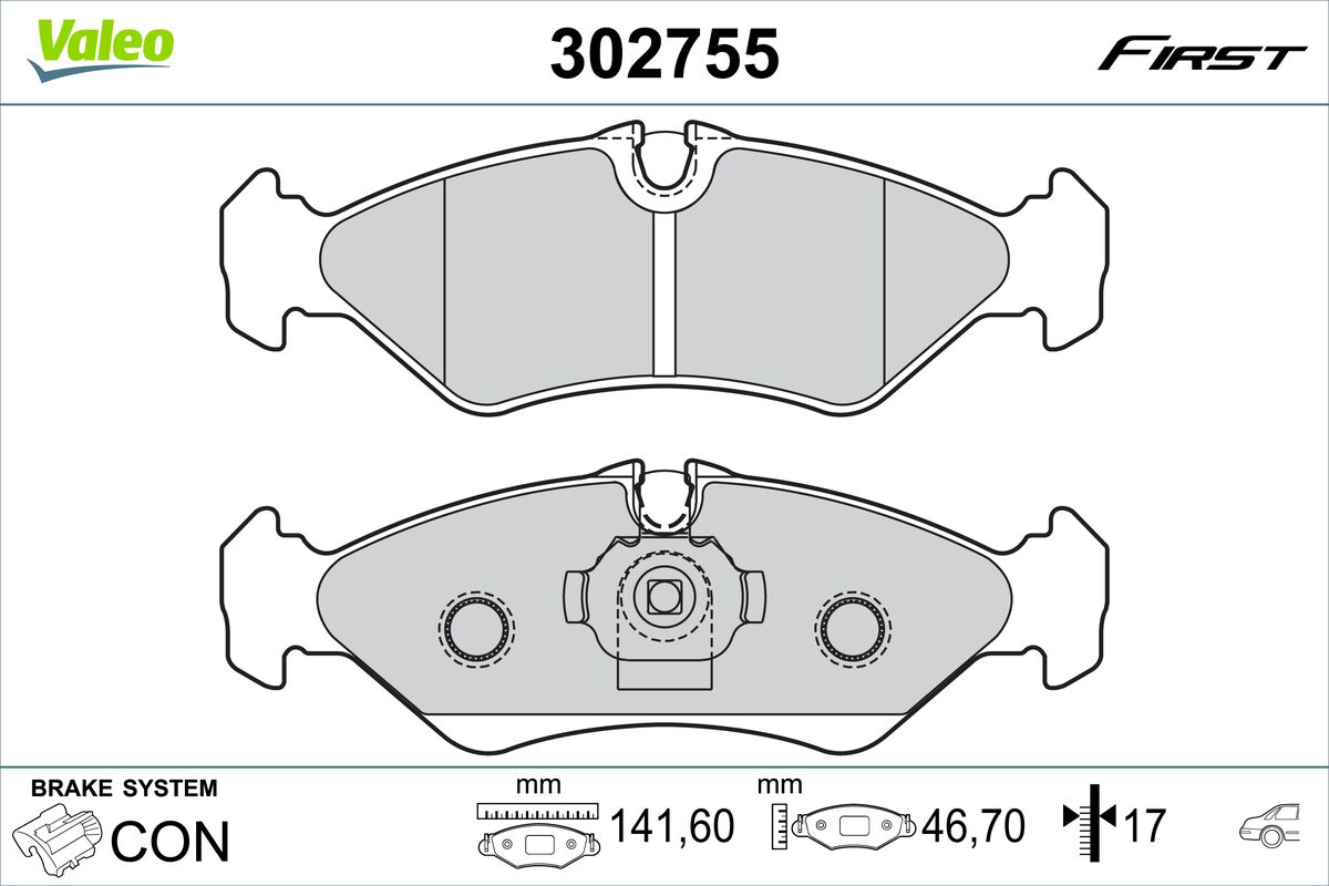 VALEO Fékbetét, mind 302755_VALEO